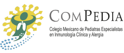 Logo ComPedia: Colegio Mexicano de Pediatras en Inmunología y Alergia. Dr. Marco Núñez certificado, Monterrey NL